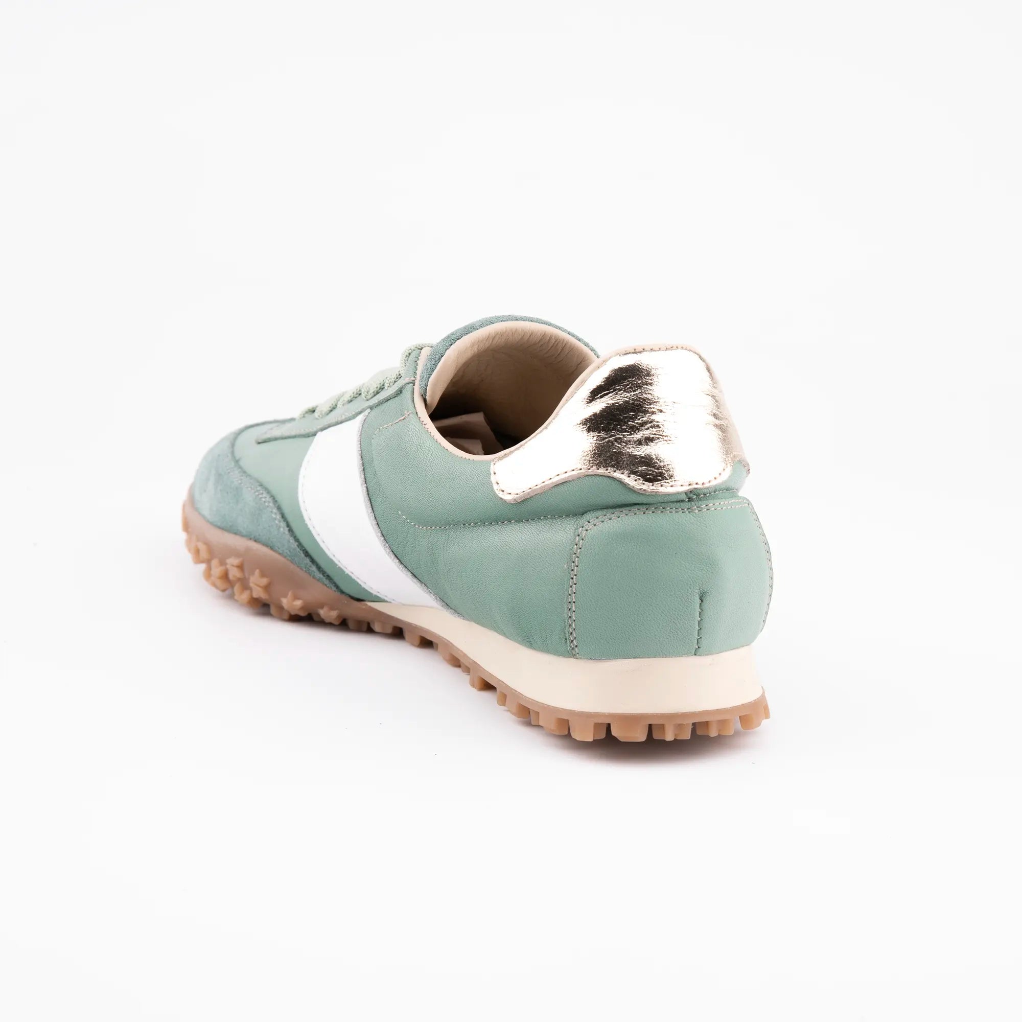 MrCalvano Pebble Beach Mint Leather Women's Sneakers