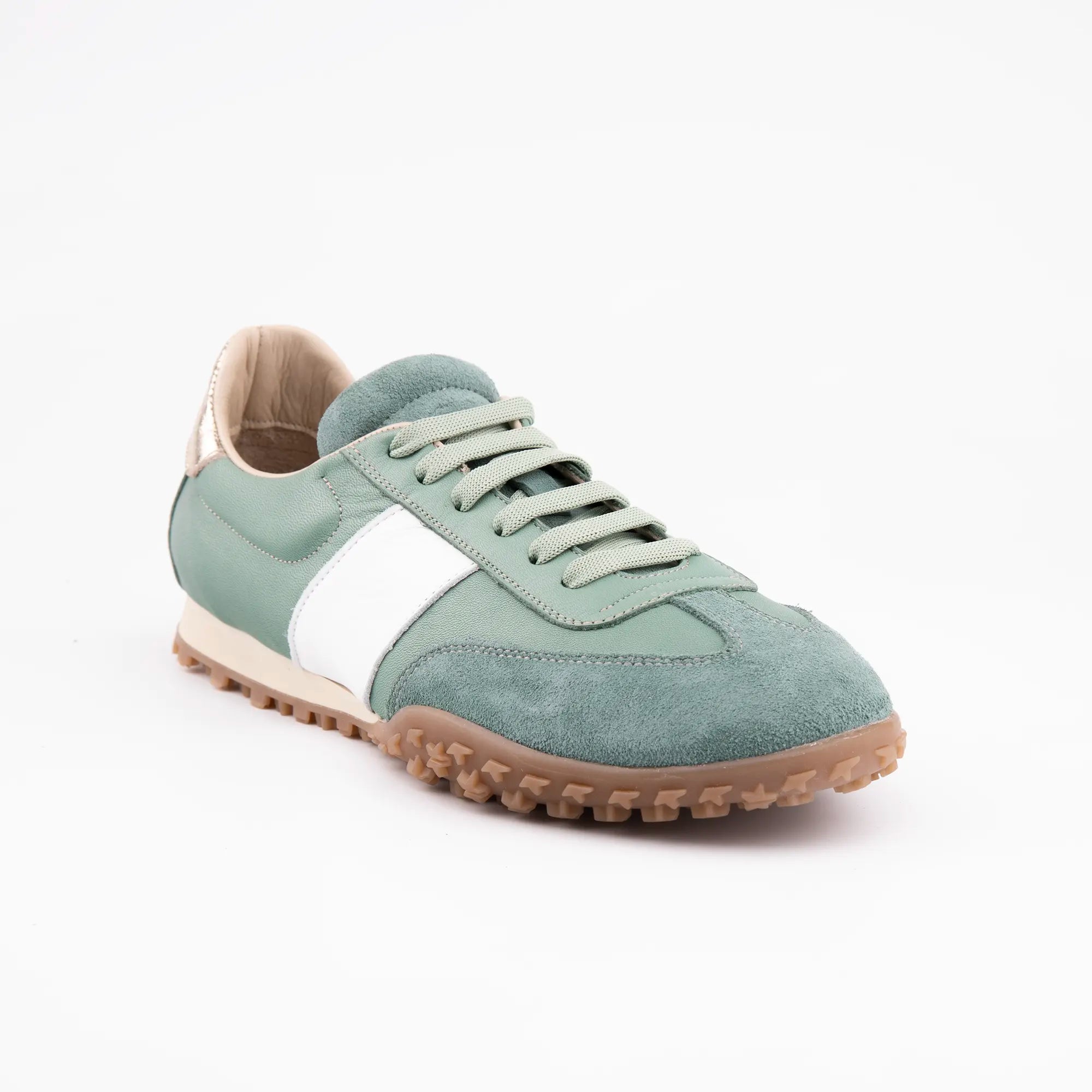 MrCalvano Pebble Beach Mint Leather Women's Sneakers