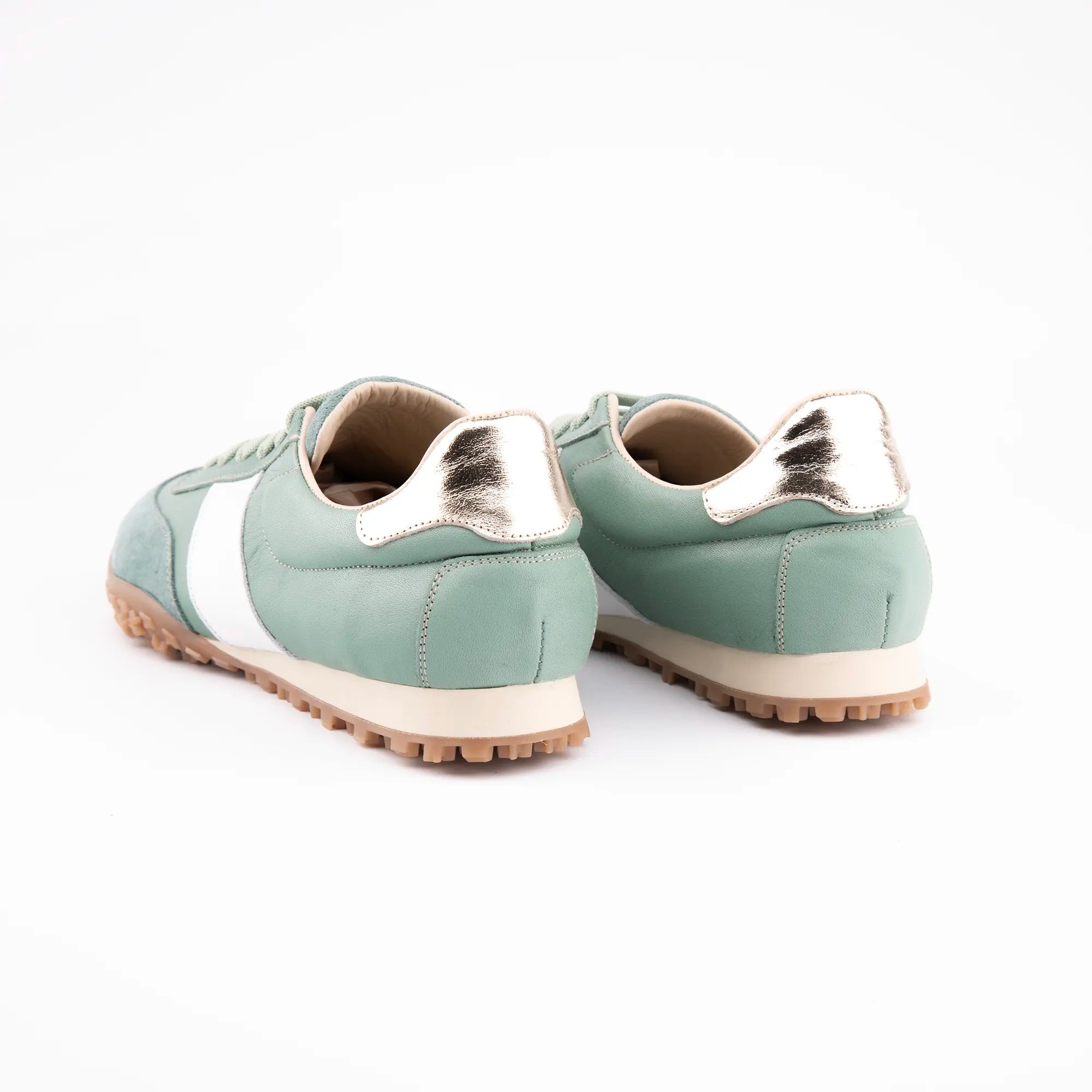 MrCalvano Pebble Beach Mint Leather Women's Sneakers