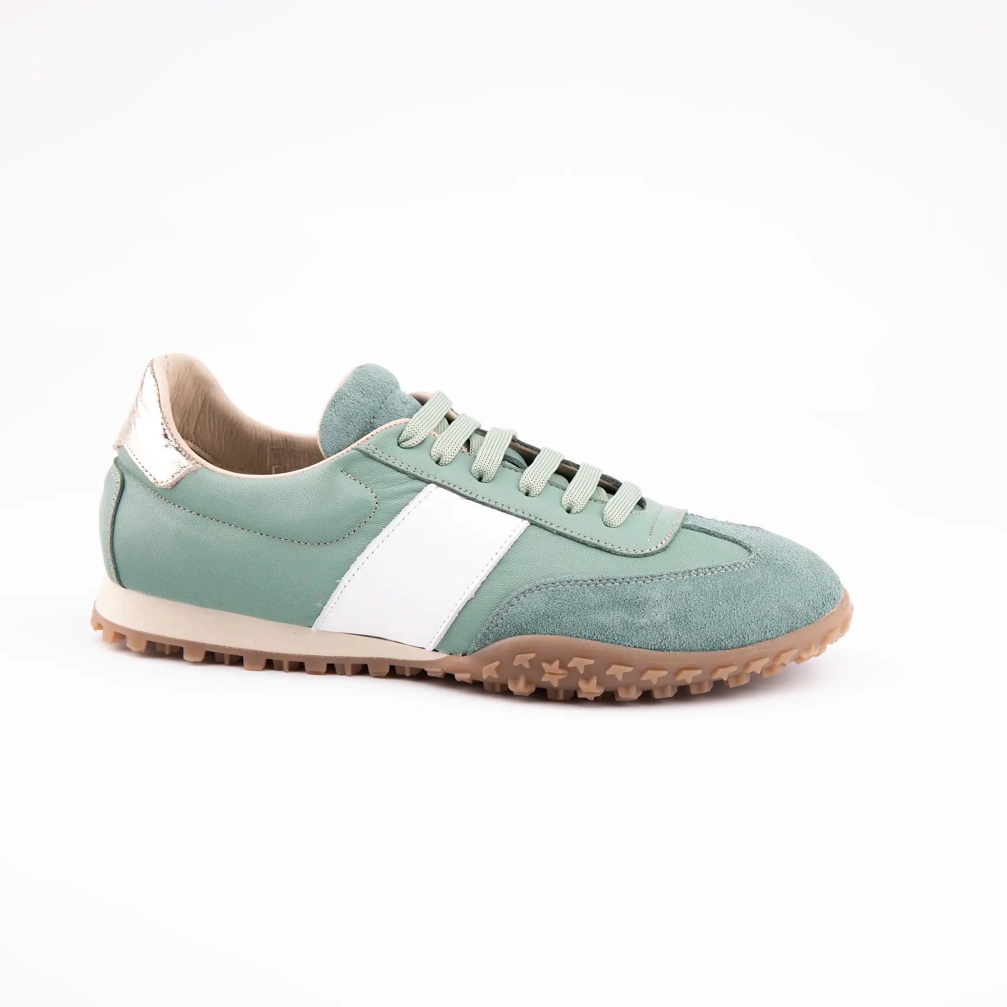 MrCalvano Pebble Beach Mint Leather Women's Sneakers