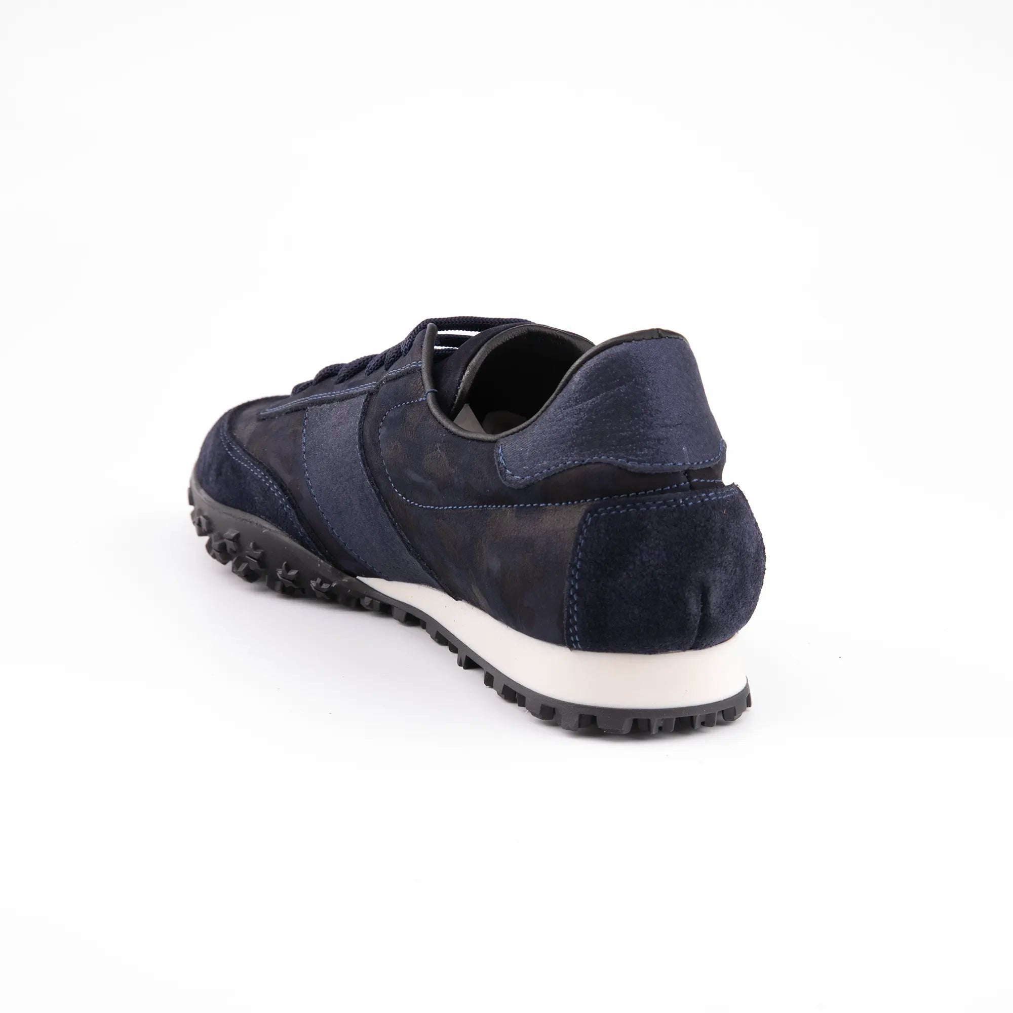 MrCalvano Pebble Beach Navy Leather Women's Sneakers