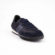 MrCalvano Pebble Beach Navy Leather Women's Sneakers