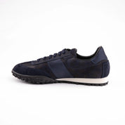 MrCalvano Pebble Beach Navy Leather Women's Sneakers