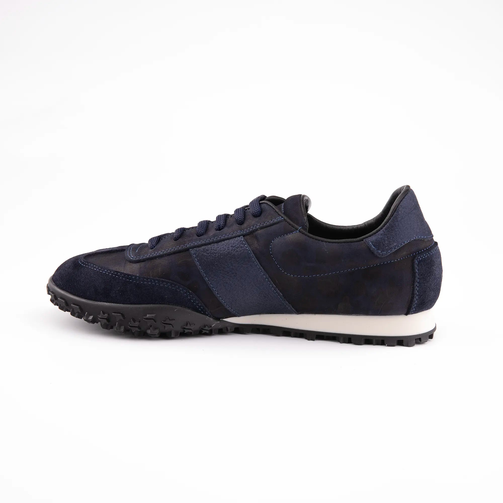 MrCalvano Pebble Beach Navy Leather Women's Sneakers
