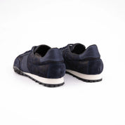 MrCalvano Pebble Beach Navy Leather Women's Sneakers
