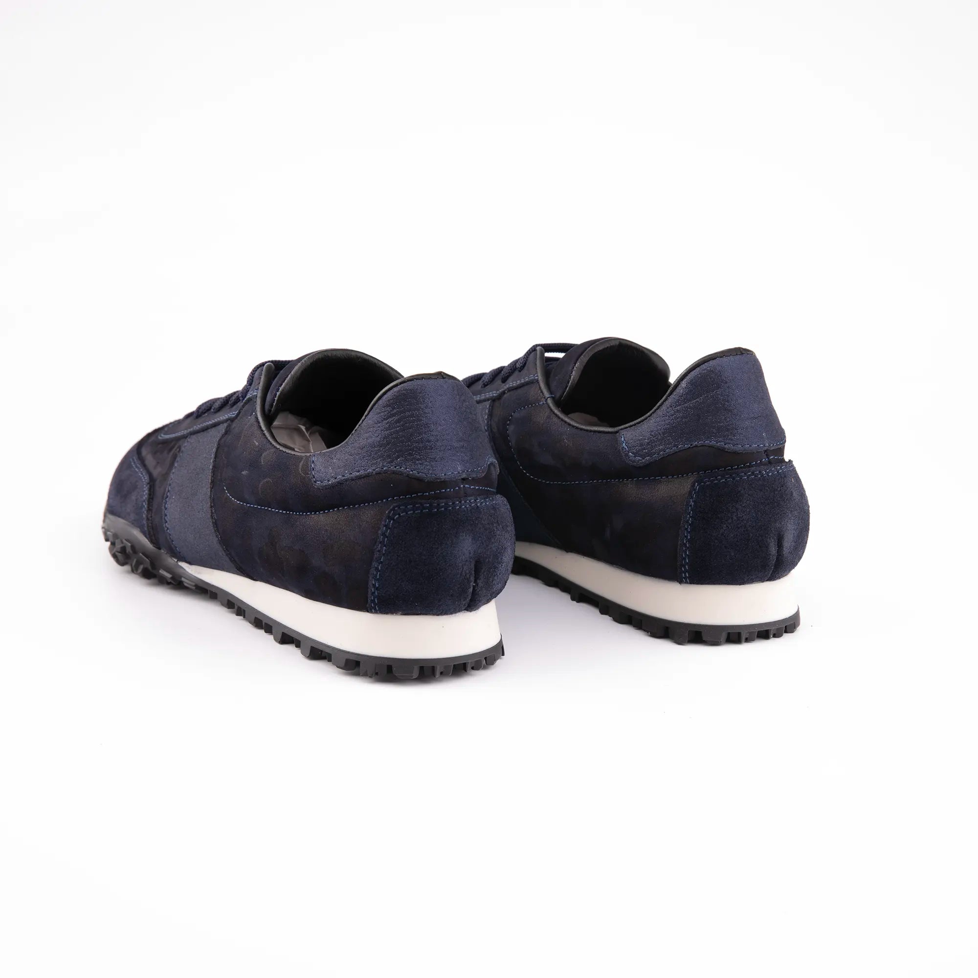 MrCalvano Pebble Beach Navy Leather Women's Sneakers