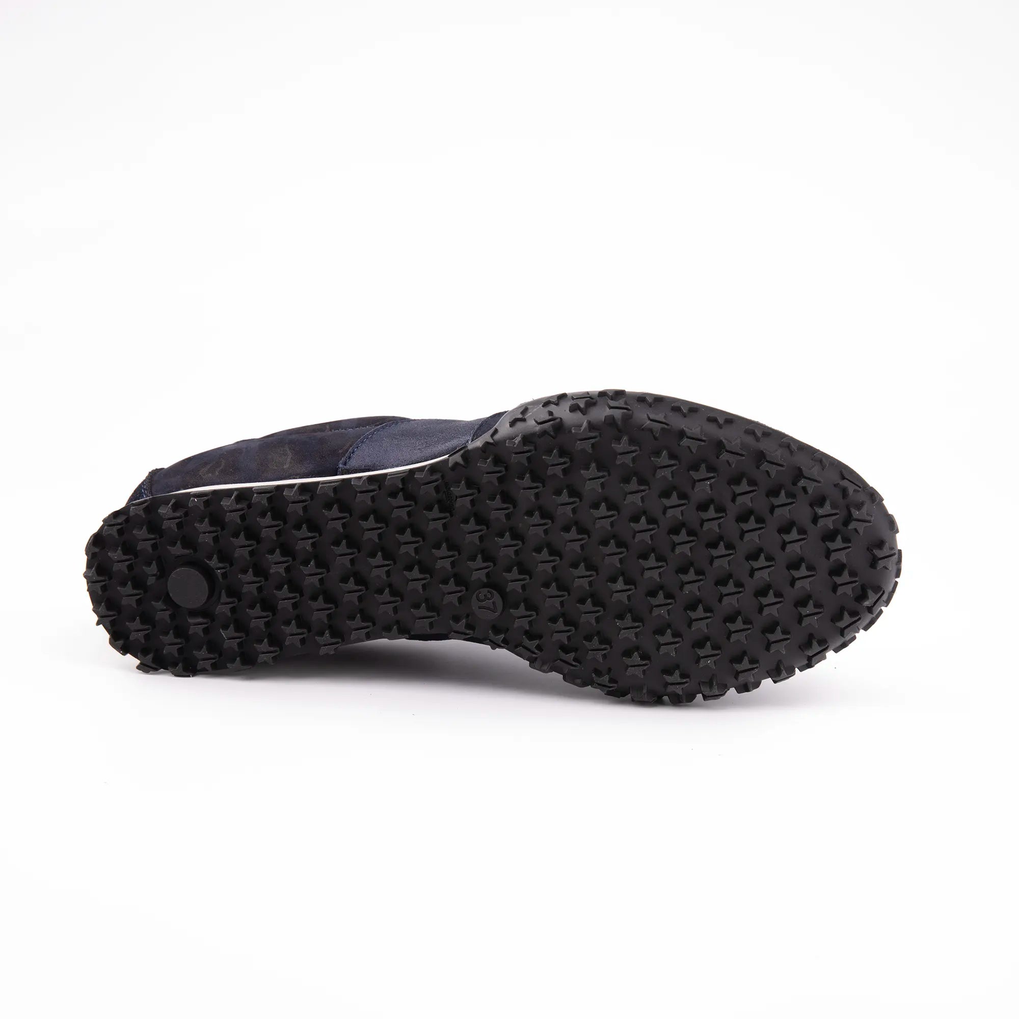 MrCalvano Pebble Beach Navy Leather Women's Sneakers