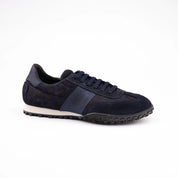 MrCalvano Pebble Beach Navy Leather Women's Sneakers