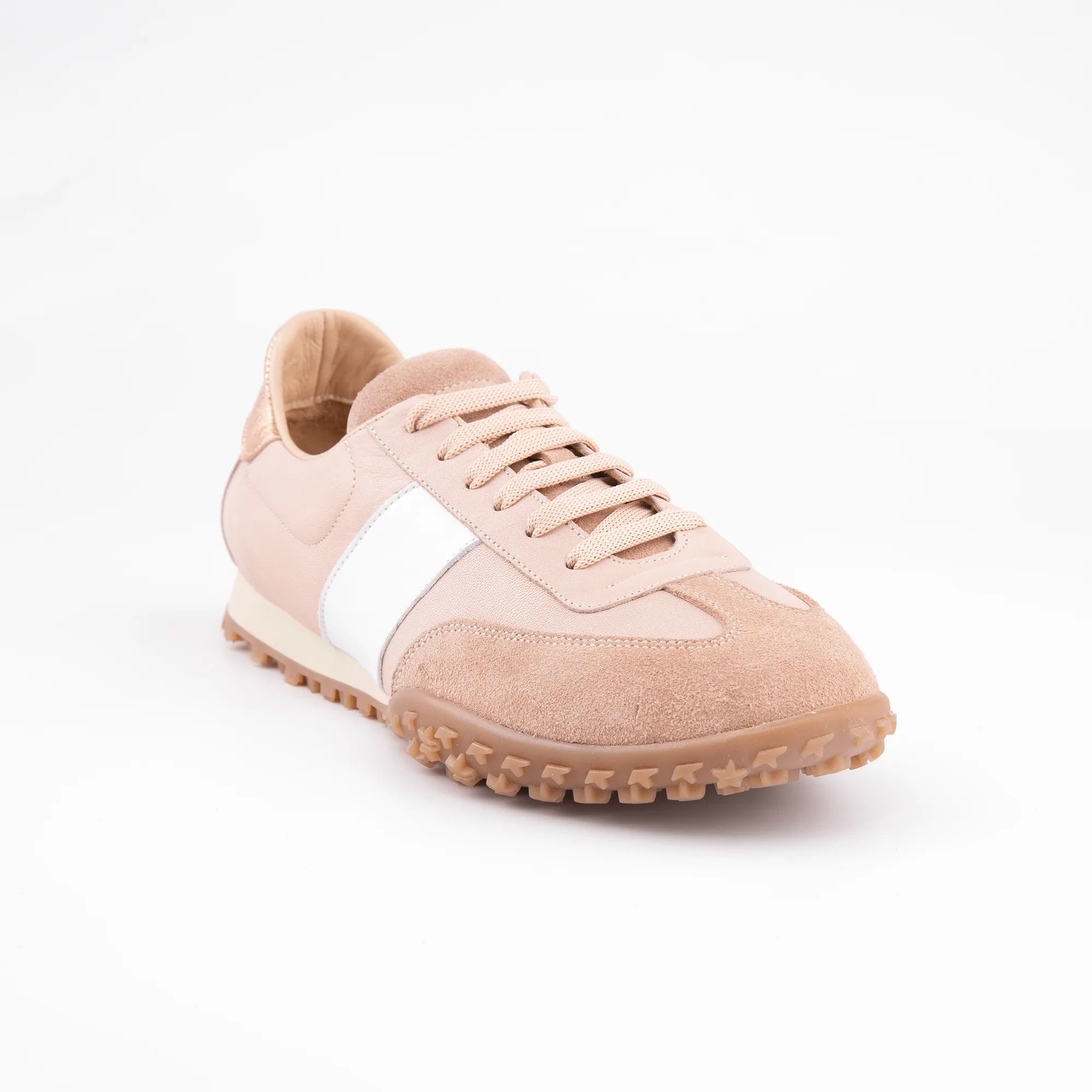 MrCalvano Pebble Beach Salmon Leather Women's Sneakers