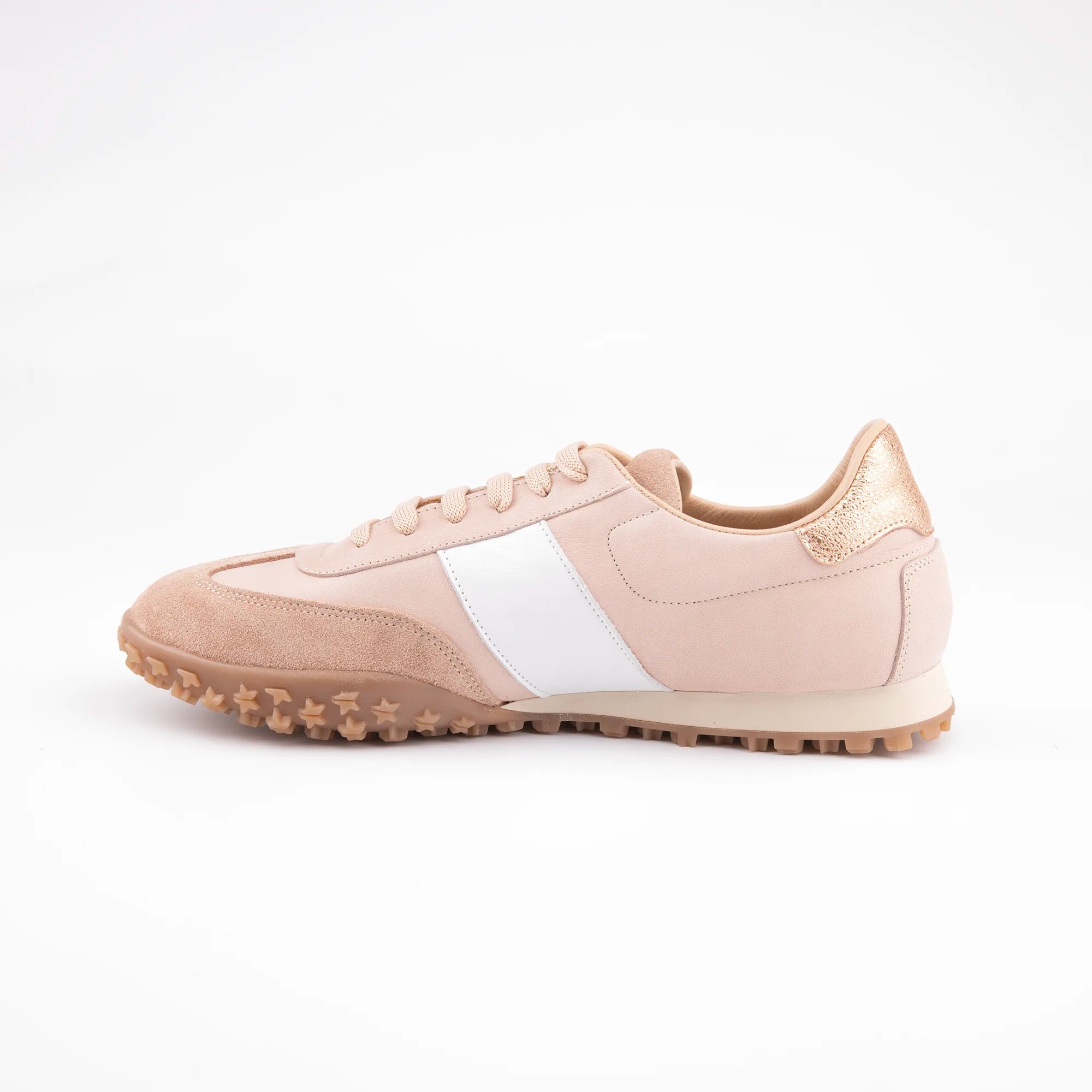 MrCalvano Pebble Beach Salmon Leather Women's Sneakers