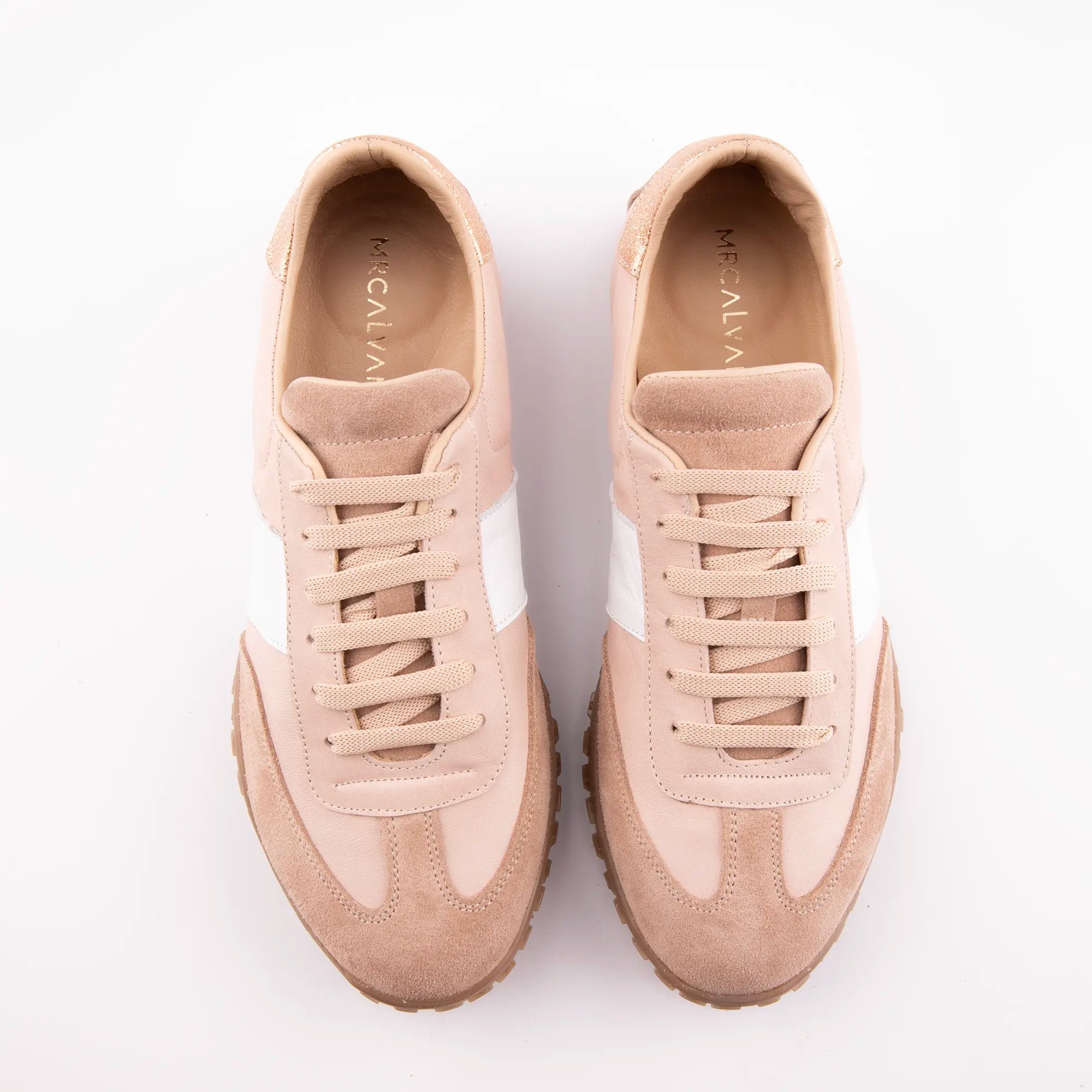 MrCalvano Pebble Beach Salmon Leather Women's Sneakers
