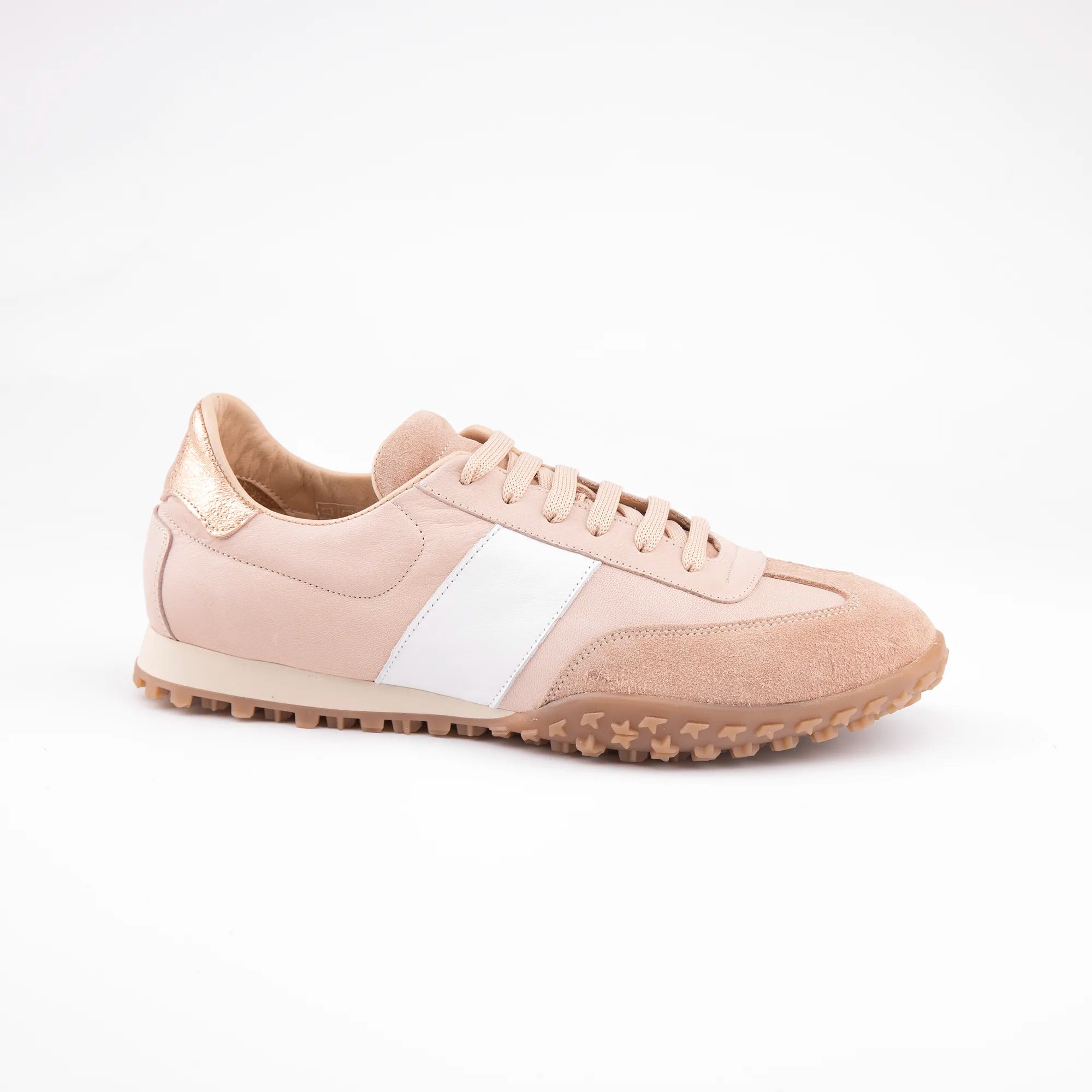 MrCalvano Pebble Beach Salmon Leather Women's Sneakers