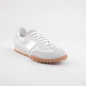 MrCalvano Pebble Beach White Leather Women's Sneakers