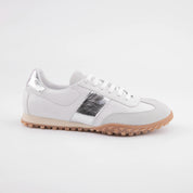 MrCalvano Pebble Beach White Leather Women's Sneakers