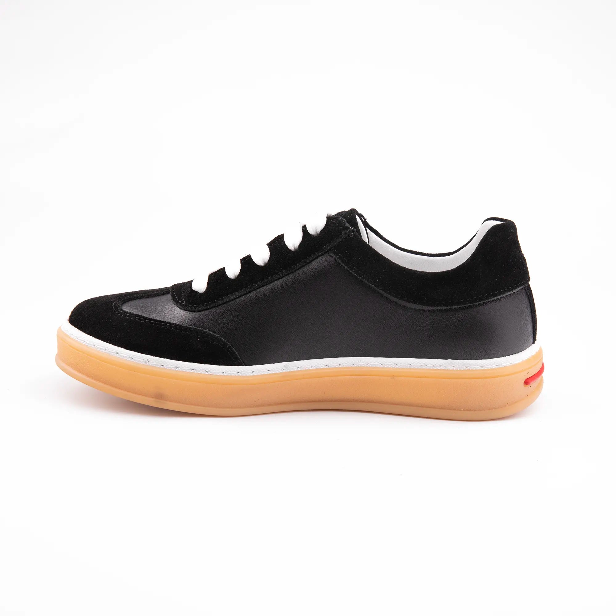 MrCalvano Redondo Beach Black Leather Women Shoes