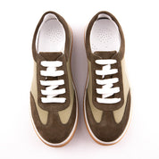 MrCalvano Redondo Beach Green Leather Women Shoes