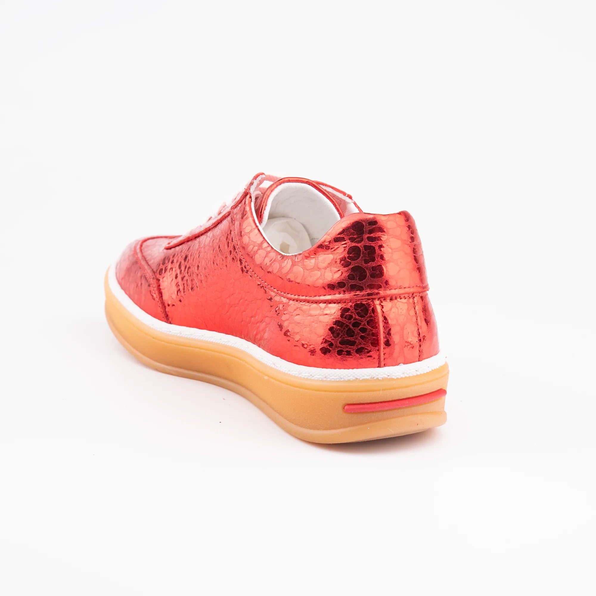 MrCalvano Redondo Beach Metallic Red Leather Women's Shoes