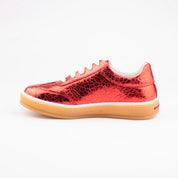 MrCalvano Redondo Beach Metallic Red Leather Women's Shoes