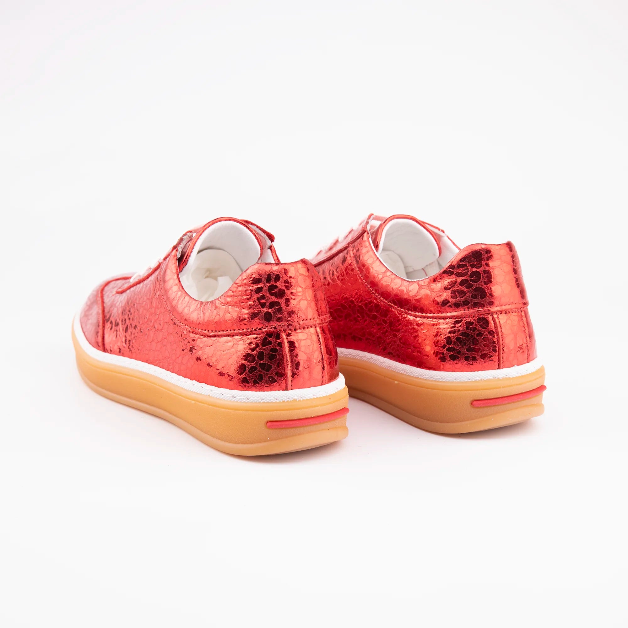 MrCalvano Redondo Beach Metallic Red Leather Women's Shoes