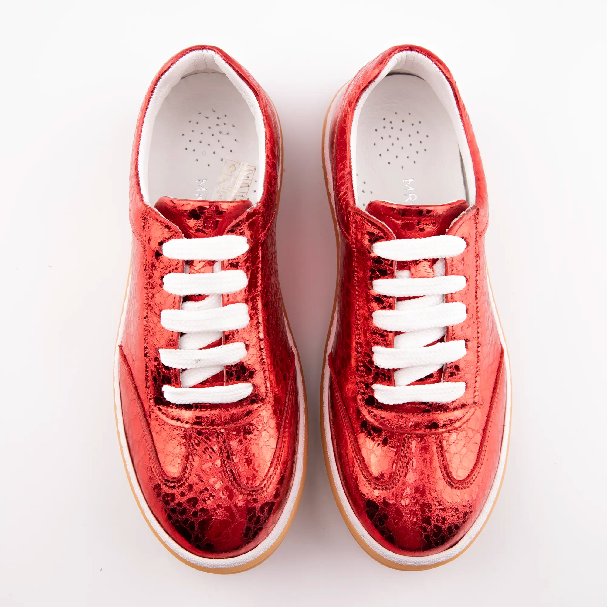 MrCalvano Redondo Beach Metallic Red Leather Women's Shoes