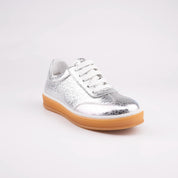 MrCalvano Redondo Beach Silver Leather Women's Shoes