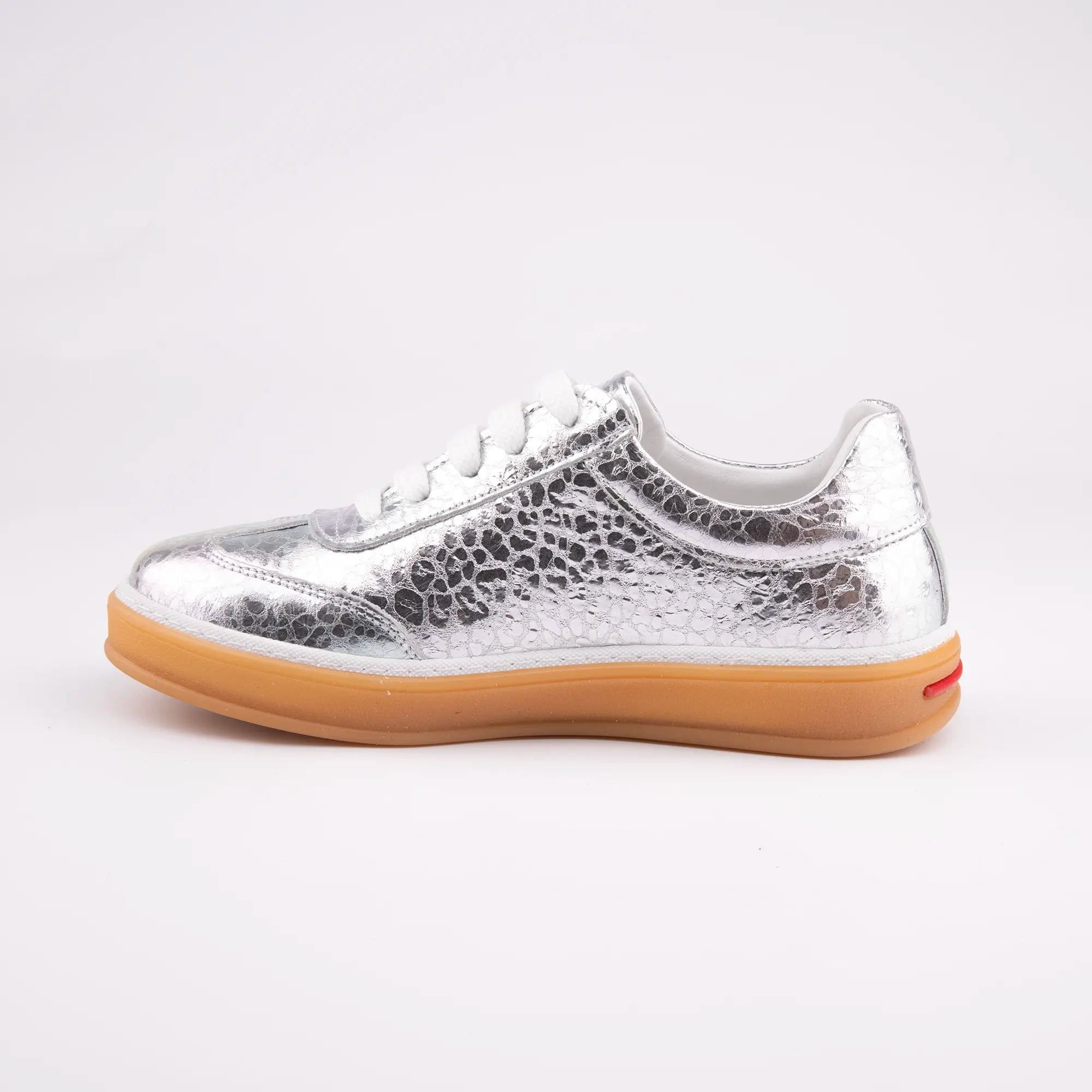 MrCalvano Redondo Beach Silver Leather Women's Shoes