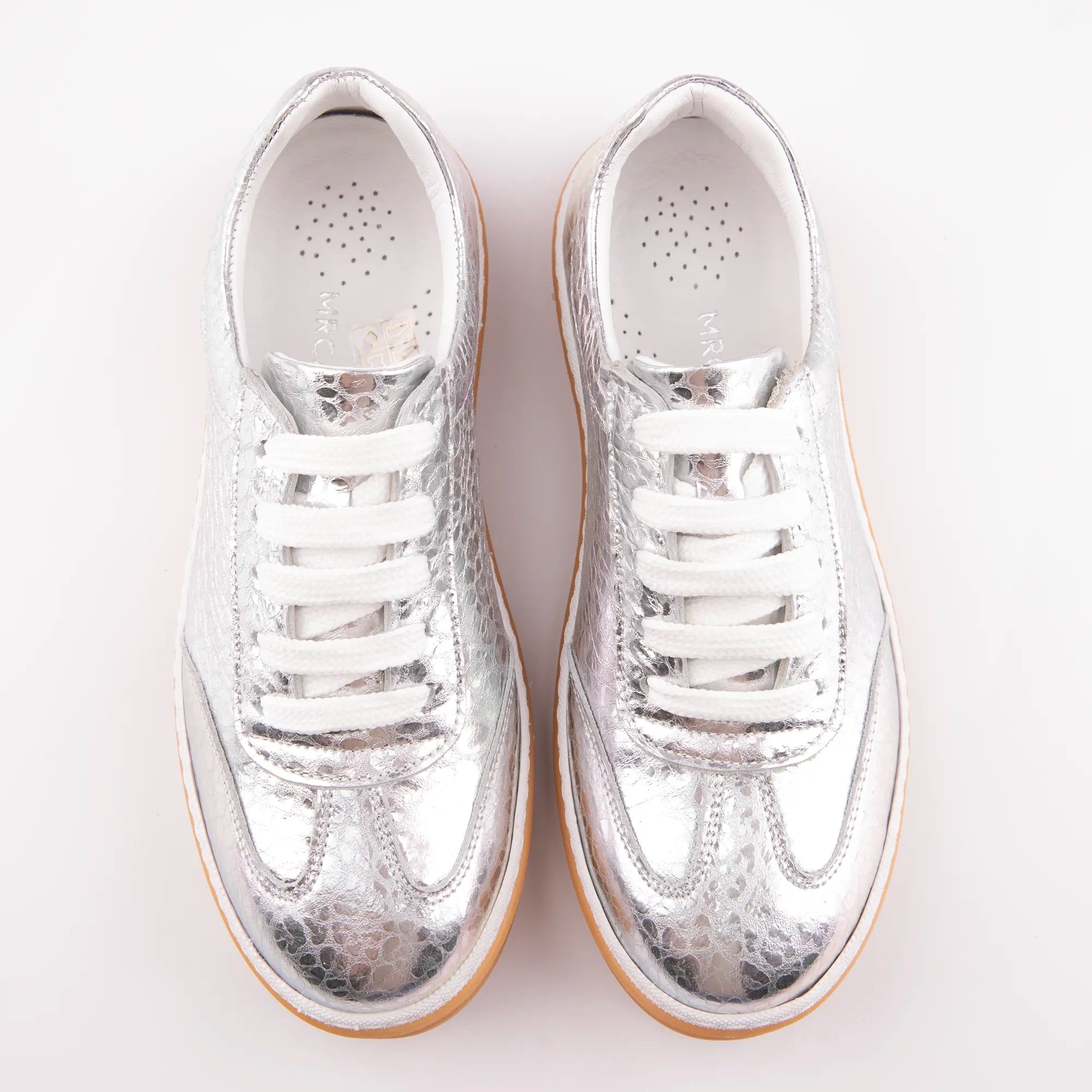 MrCalvano Redondo Beach Silver Leather Women's Shoes
