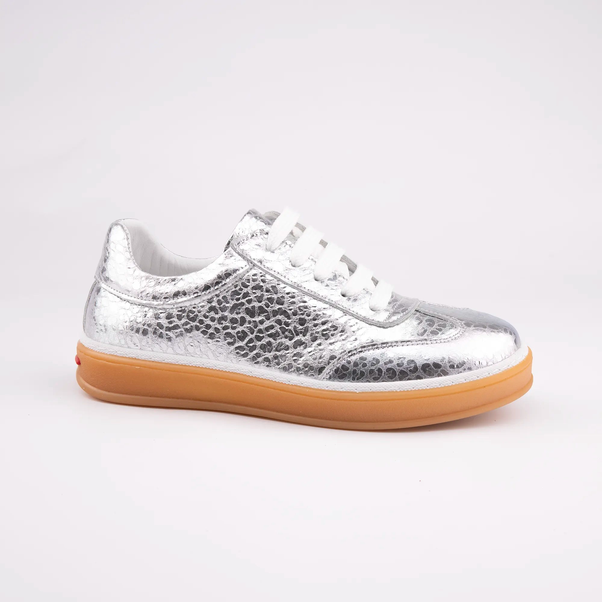 MrCalvano Redondo Beach Silver Leather Women's Shoes