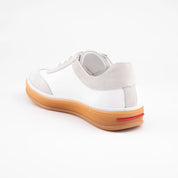 MrCalvano Redondo White Leather Casual Women's Sneakers