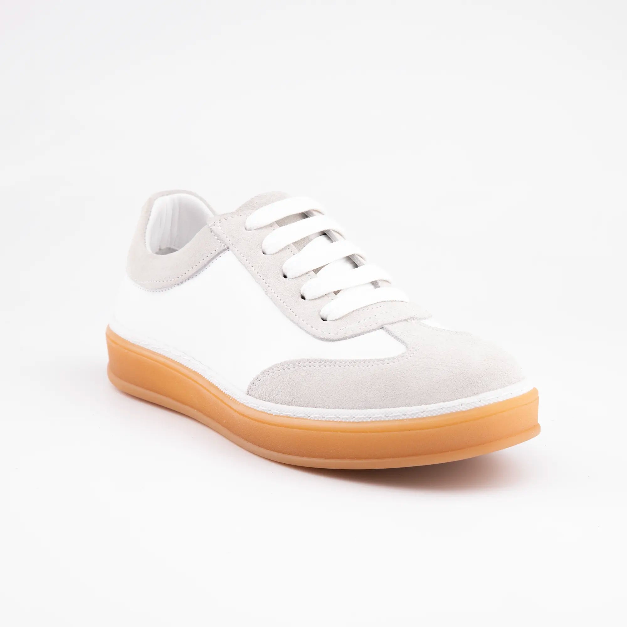 MrCalvano Redondo White Leather Casual Women's Sneakers