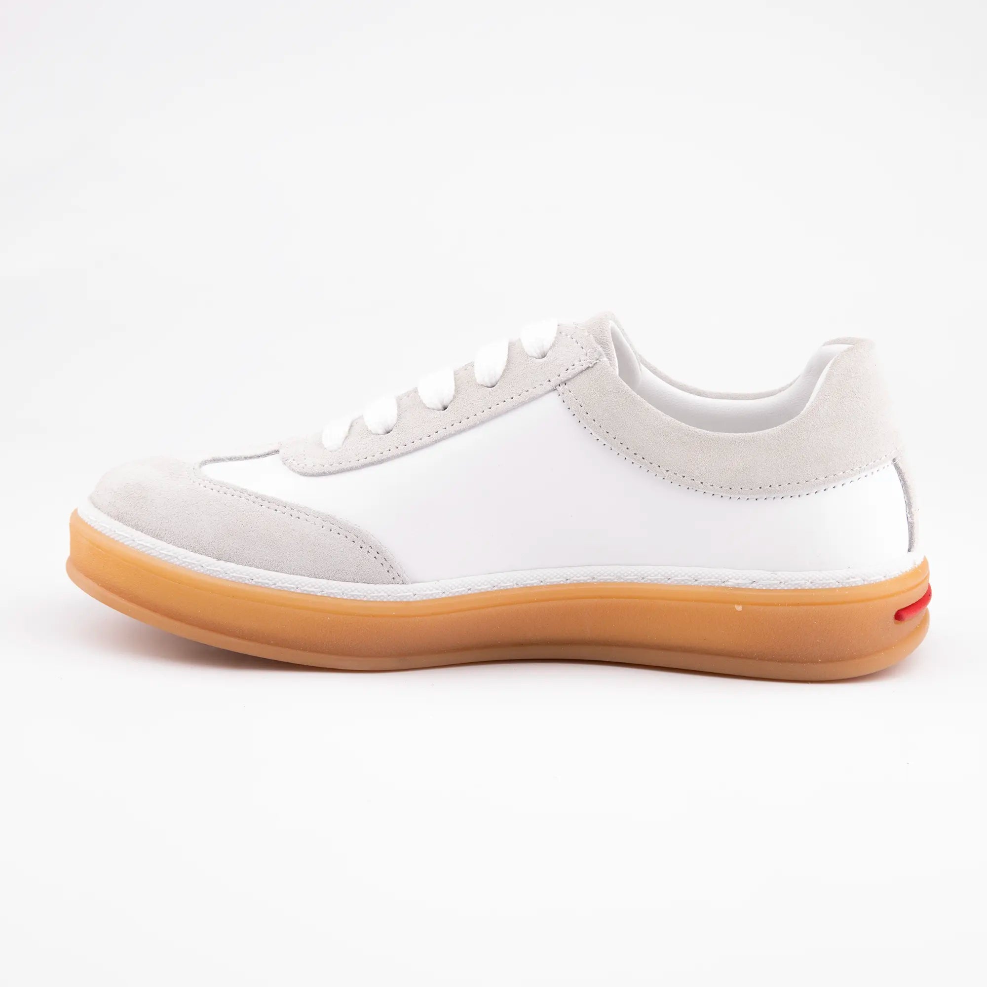 MrCalvano Redondo White Leather Casual Women's Sneakers
