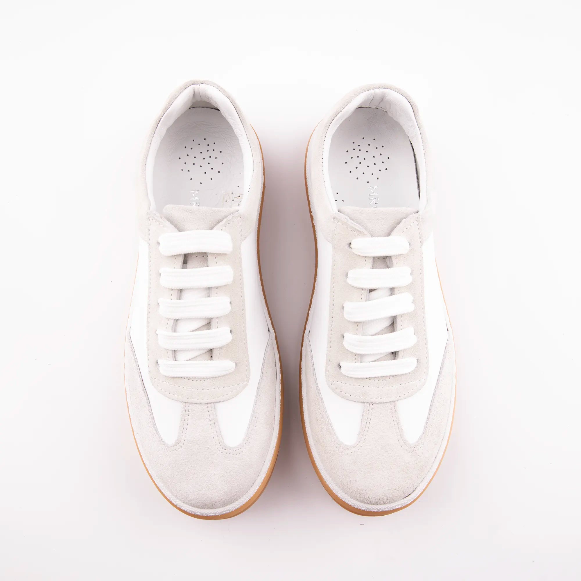 MrCalvano Redondo White Leather Casual Women's Sneakers