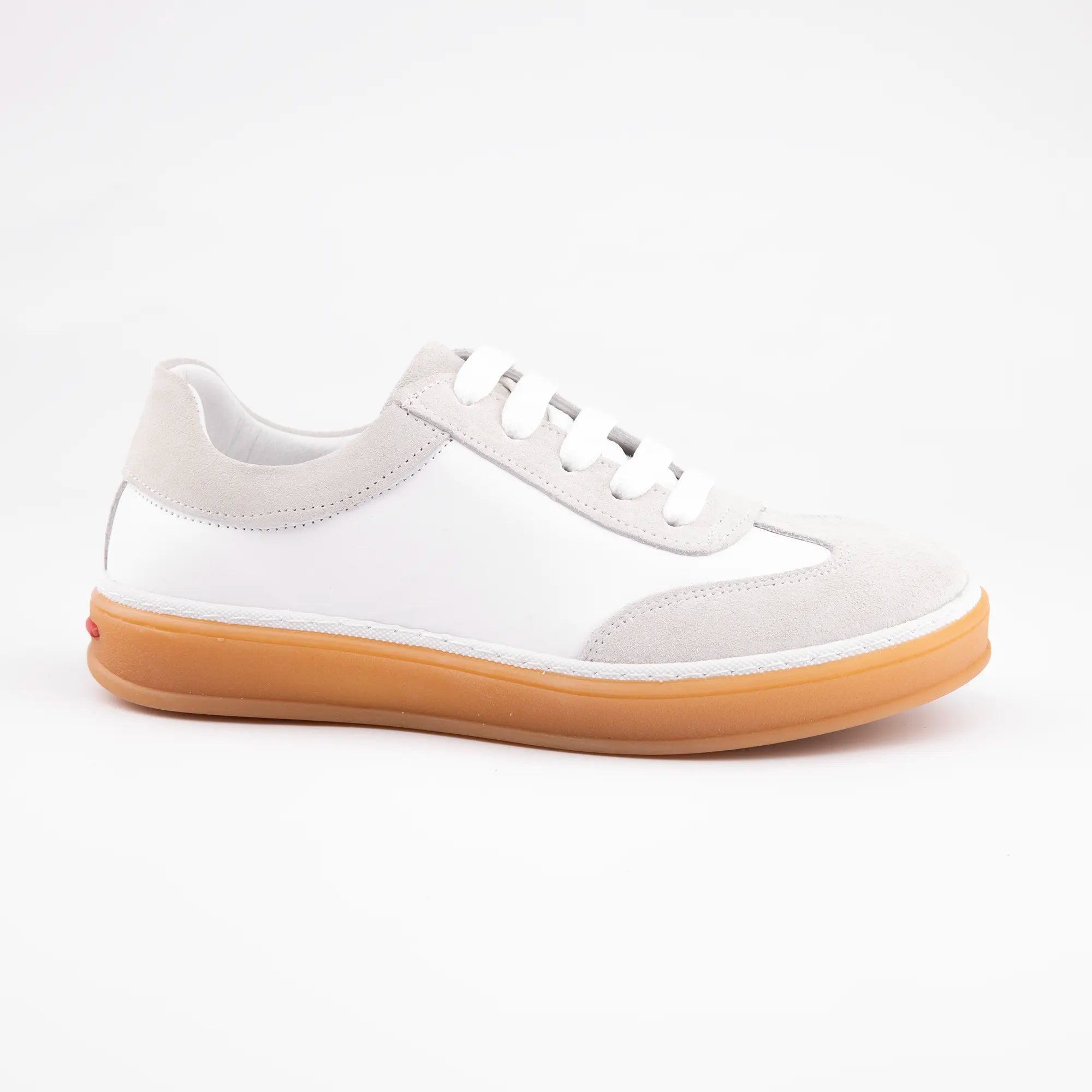 MrCalvano Redondo White Leather Casual Women's Sneakers