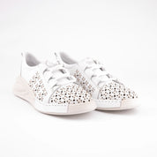 MrCalvano Santa Cruz White Leather Women's Shoes