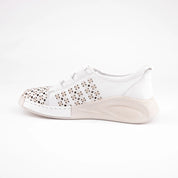 MrCalvano Santa Cruz White Leather Women's Shoes