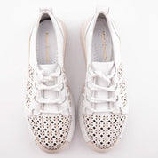 MrCalvano Santa Cruz White Leather Women's Shoes