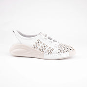 MrCalvano Santa Cruz White Leather Women's Shoes