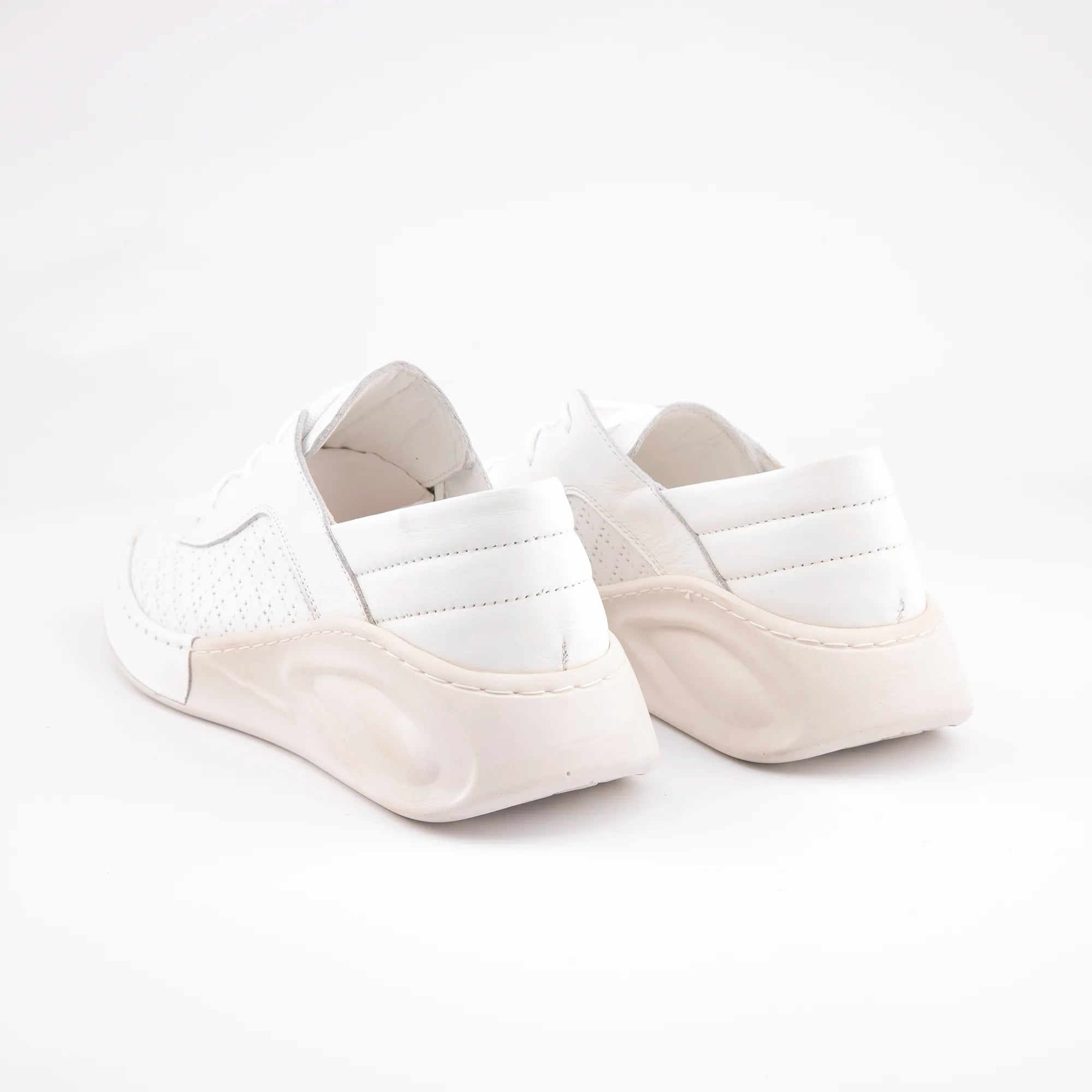 MrCalvano Santa Monica White Leather Women's Sneakers