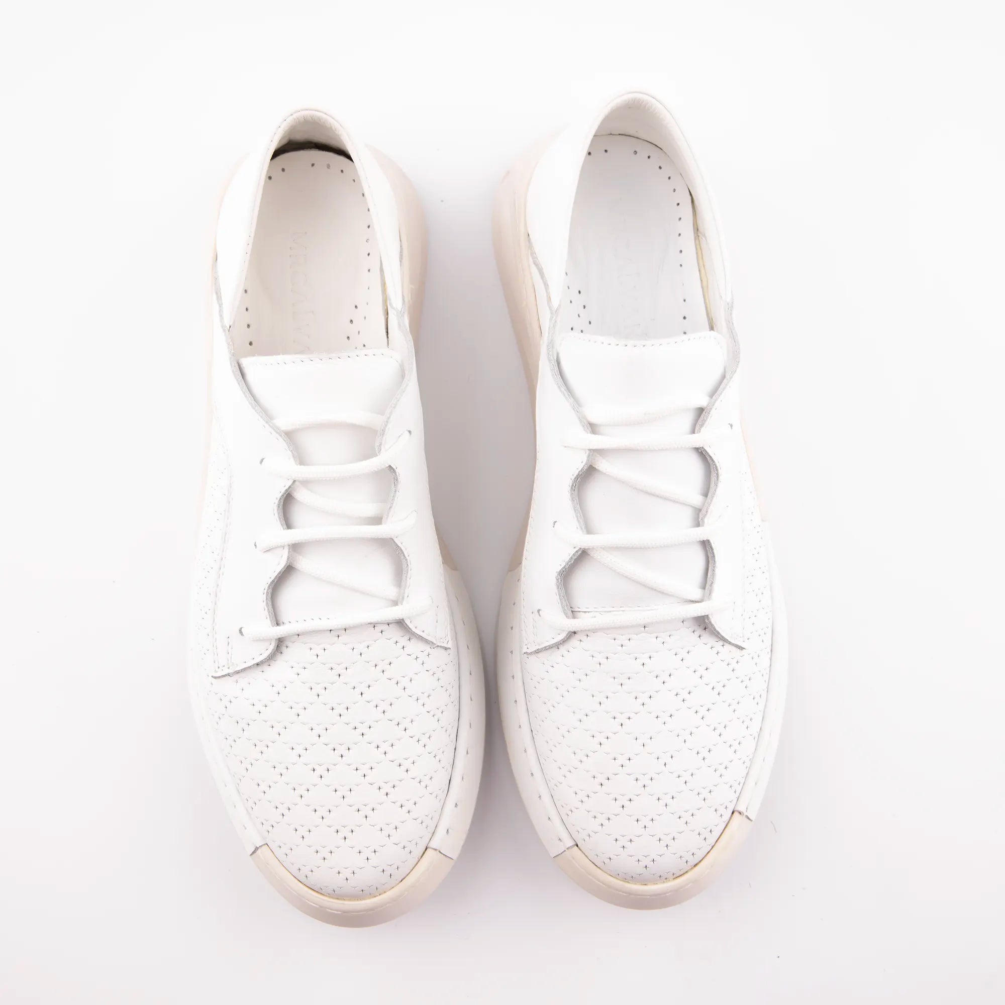 MrCalvano Santa Monica White Leather Women's Sneakers