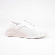MrCalvano Santa Monica White Leather Women's Sneakers