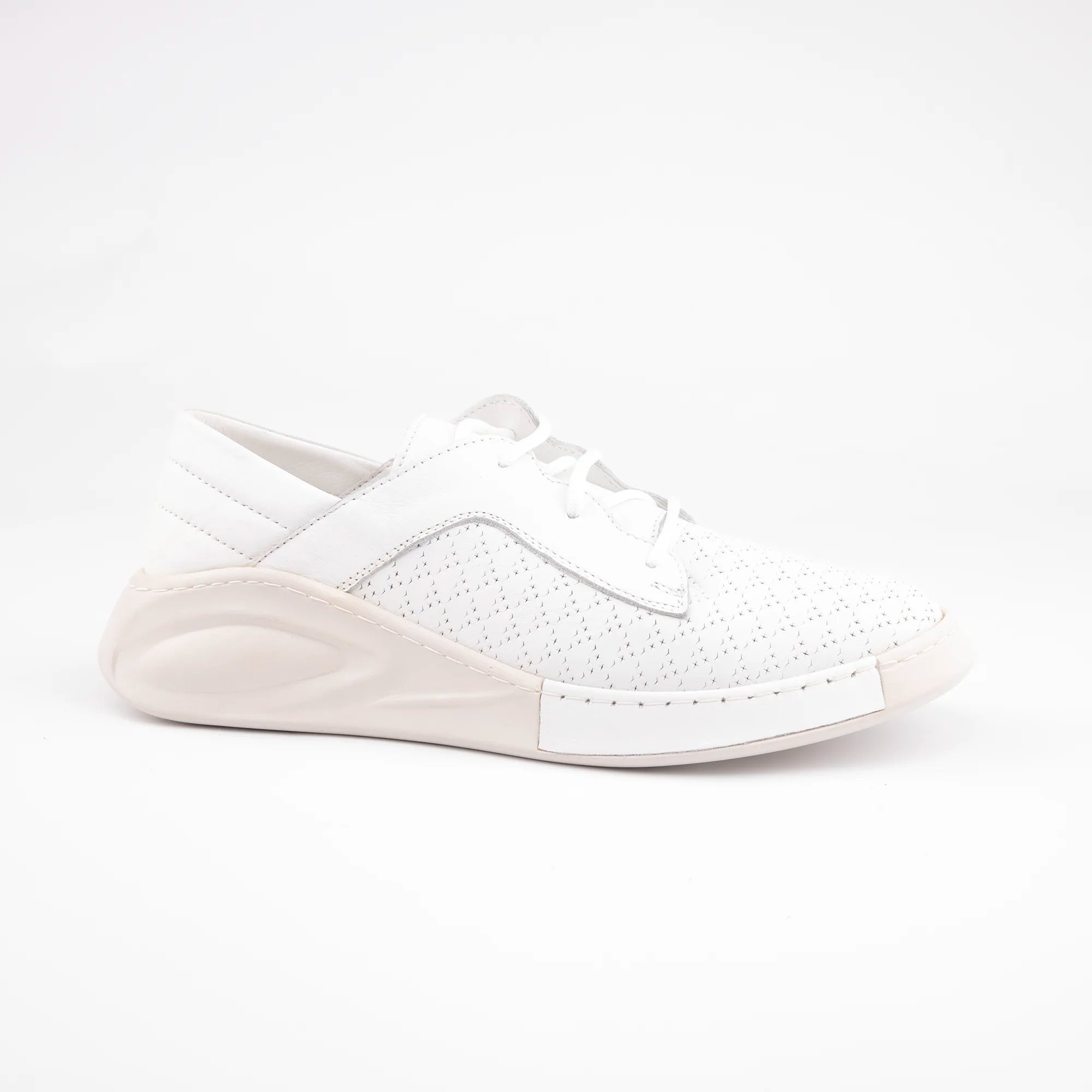 MrCalvano Santa Monica White Leather Women's Sneakers