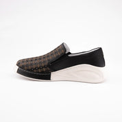 MrCalvano Solana Beach Black Leather Slip-On Women Shoes