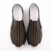 MrCalvano Solana Beach Black Leather Slip-On Women Shoes