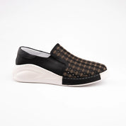 MrCalvano Solana Beach Black Leather Slip-On Women Shoes