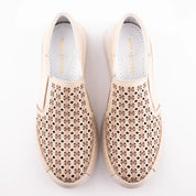 MrCalvano Solana Beach Tan Perforated Leather Slip-On for Women