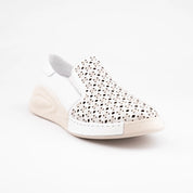 MrCalvano Solana Beach White Leather Slip-On Women's Shoes