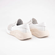 MrCalvano Solana Beach White Leather Slip-On Women's Shoes