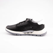 MrCalvano Venice Beach Black Leather Casual Women's Shoes