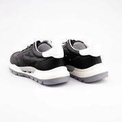 MrCalvano Venice Beach Black Leather Casual Women's Shoes