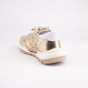 MrCalvano Venice Beach Gold Leather Women's Sneakers
